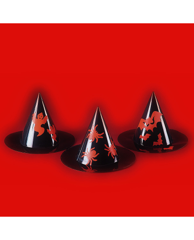 CAPPELLO STREGA IN PLASTICA DECORATA MOD.